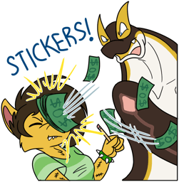 cendyne,valy:slaps-money-for-stickers